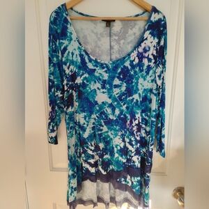 Cupio Blue & White Tunic ~ Size 1X
